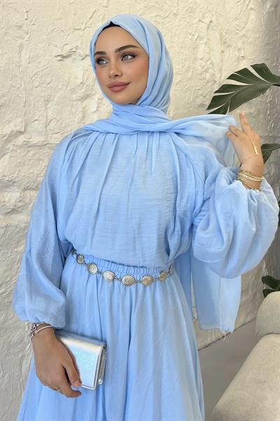 Balon Kol Kat Kat Etekli Takım Baby Blue