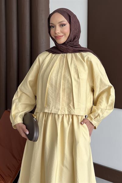 Bomberlı Etekli Takım Butter Yellow