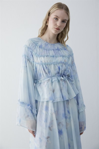 Büzgülü Fresia Takım Ice Blue