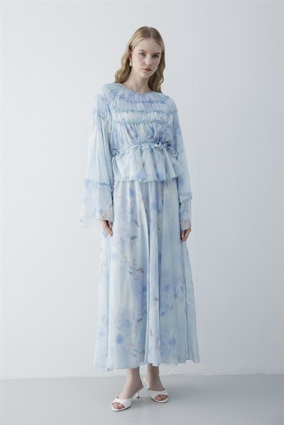 Büzgülü Fresia Takım Ice Blue