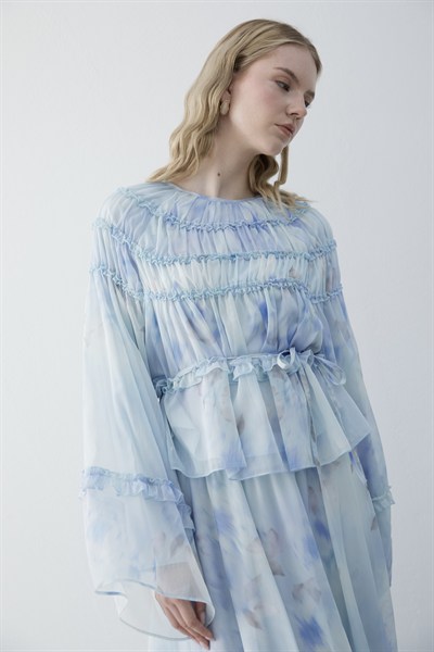 Büzgülü Fresia Takım Ice Blue