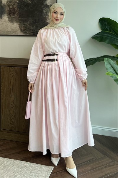 Çift Kemerli Vual Takım Pembe