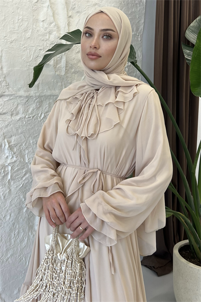 Dulcet Şifon Elbise Krem