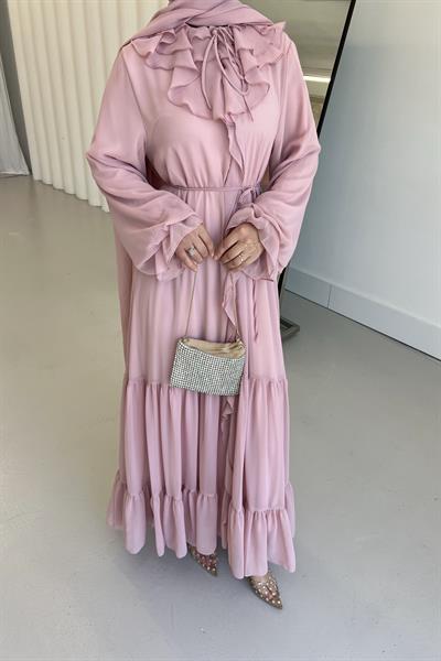 Dulcet Şifon Elbise Toz Pembe
