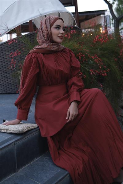Layere Elbise Mercan