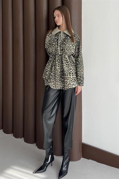 Leopar Desenli Balon Trenç
