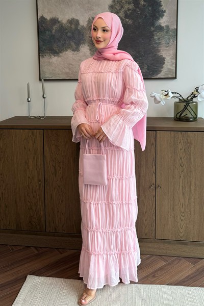 Leras Vual Elbise Soft Pembe