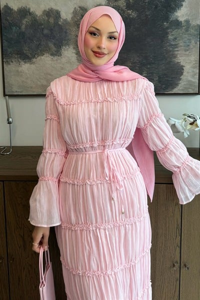Leras Vual Elbise Soft Pembe
