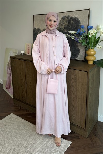 Lien Keten Elbise Soft Pembe