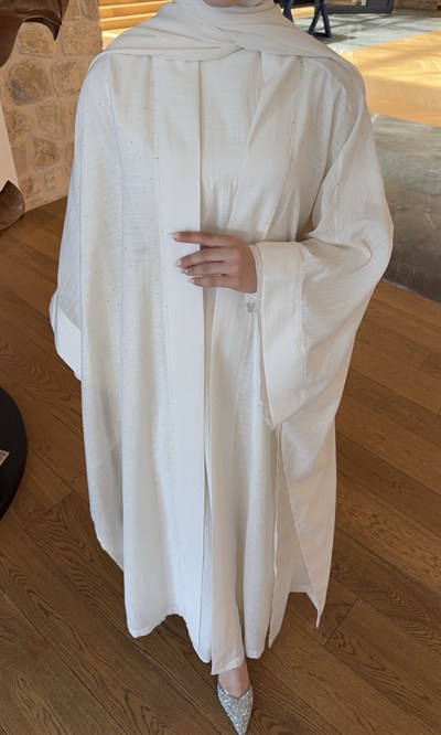Luxury Taşlı Abaya Takım İnci