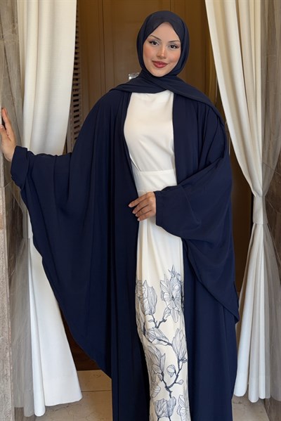 Manesa Tulumlu Abaya Takım Lacivert