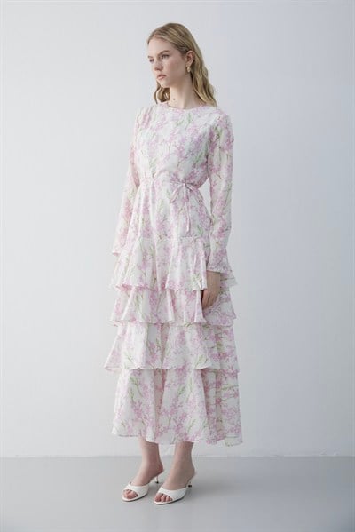 Mimoza Elbise Pembe