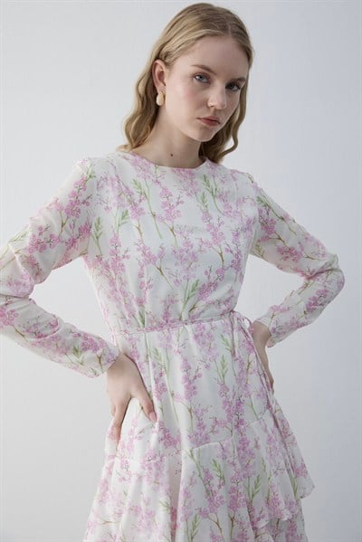 Mimoza Elbise Pembe