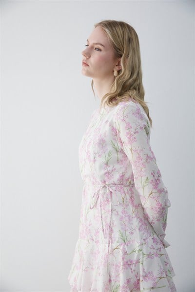 Mimoza Elbise Pembe
