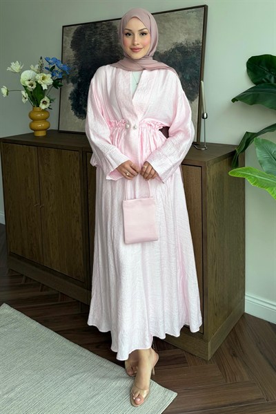 Noir Büzgülü Tencel Takım Soft Pembe