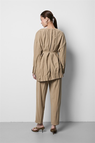Oversize Modal Takım Bej