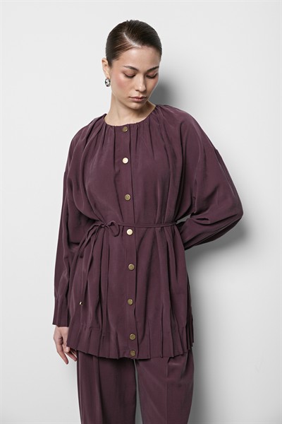 Oversize Modal Takım Mürdüm