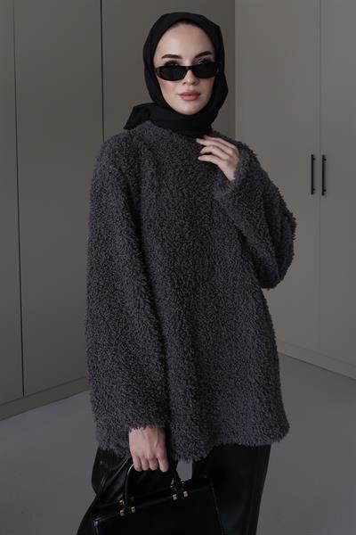 Peluş Kazak Antrasit
