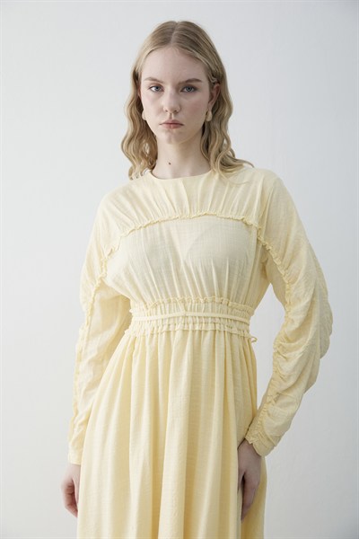 Müslin Elbise Butter Yellow 