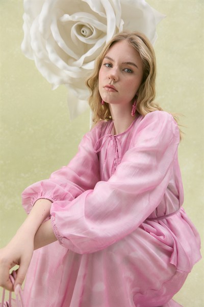 Spring Tül Tencel Etekli Takım Soft Pembe