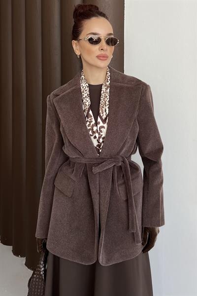 Tay Tüyü Blazer Ceket Kahve