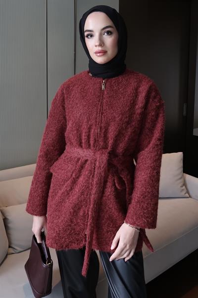 Tedy Fermuarlı Kaban Bordo