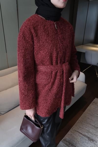 Tedy Fermuarlı Kaban Bordo