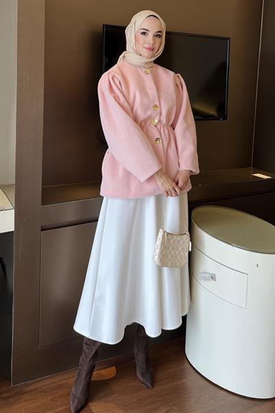 Yumoş Bağcıklı Kaban Pembe