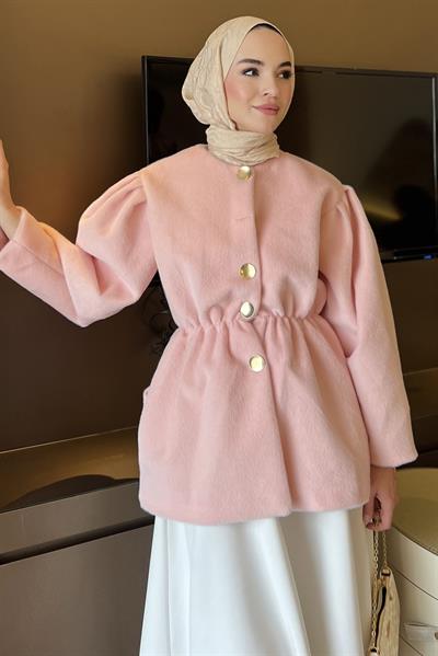 Yumoş Bağcıklı Kaban Pembe