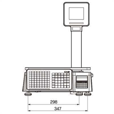 CAS CL3000 30KG 202DPI DİREKT TERMAL ETHERNET LCD EKRAN BOYUNLU BARKODLU TERAZİ
