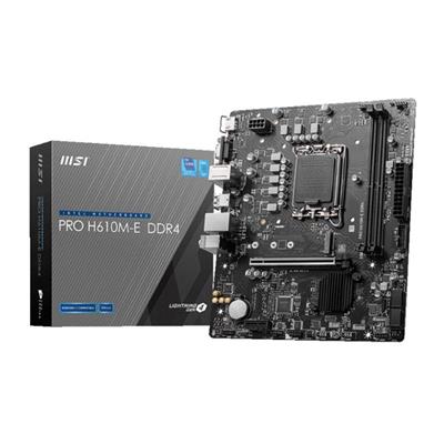 MSI PRO H610M-E DDR4 3200MHZ 1XVGA 1XHDMI 1XM.2 USB 3.2 MATX 1700P (12. / 13. VE 14. NESİL İŞLEMCİ UYUMLU)