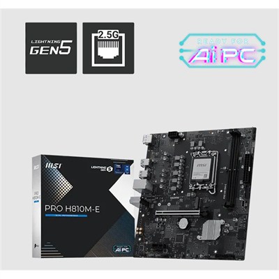 MSI PRO H810M-E DDR5 6400MT/S 1XHDMI 1XDP 1XM.2 USB 3.2 MATX 1851P (INTEL ULTRA PROCESSORS SERIES 2)