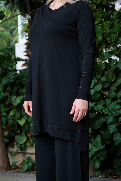Missa - Rayon Soğuk İp Perma Takım Siyah