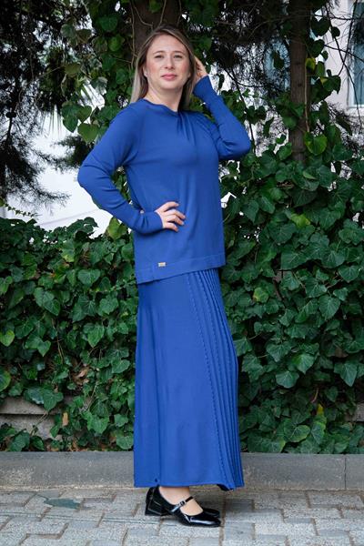 Missa - Rayon Soğuk İp Şerit Takım Saks