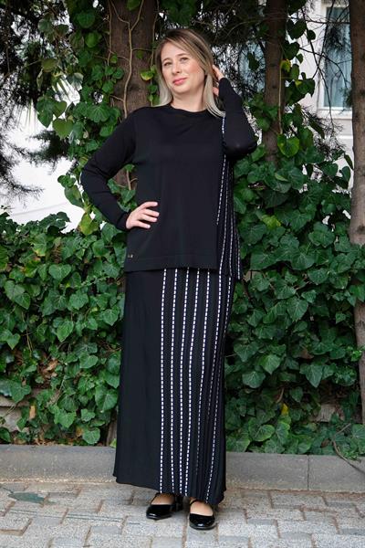 Missa - Rayon Soğuk İp Şerit Takım Siyah
