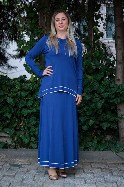 Missa - Rayon Soğuk İp Vale Takım Saks