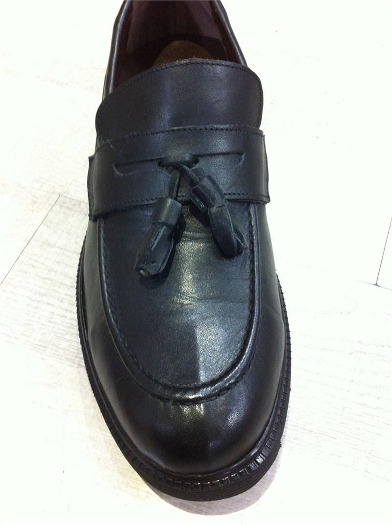 Erkek Hakiki Deri Klasik Kolej Ayakkabı Siyah