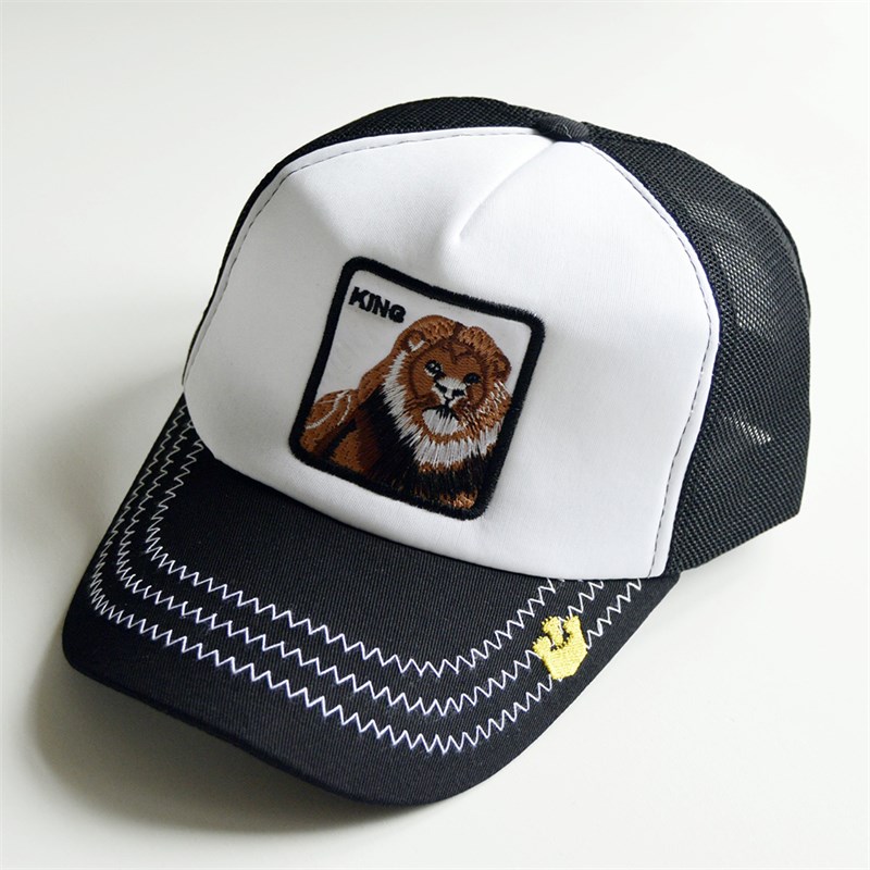 Erkek Aslan Logolu Fileli Hip Hop Cap Şapka Beyaz