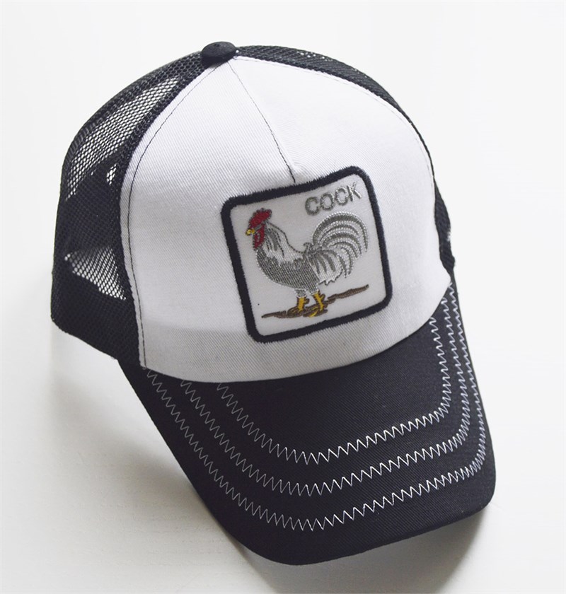 Erkek Horoz Logolu Fileli Hip Hop Cap Şapka Siyah