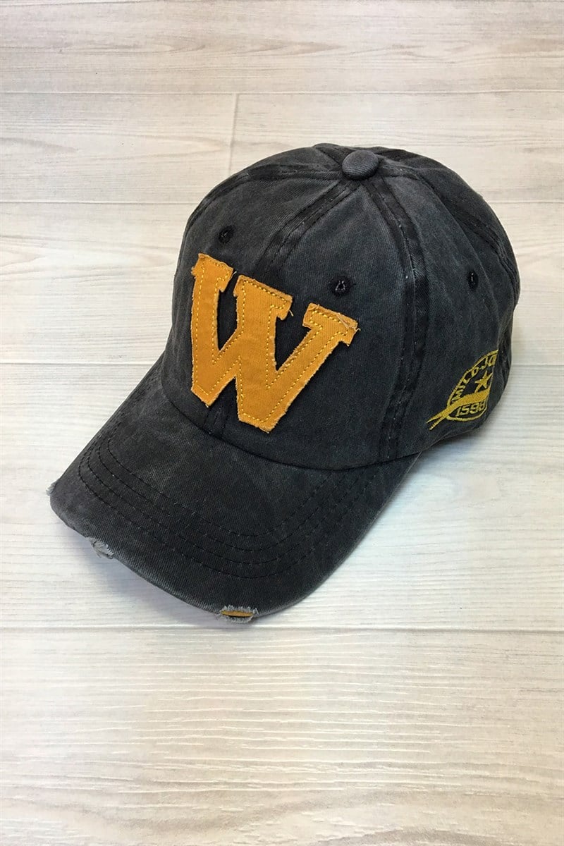 Erkek Sarı W Logolu Spor Cap Şapka Antrasit