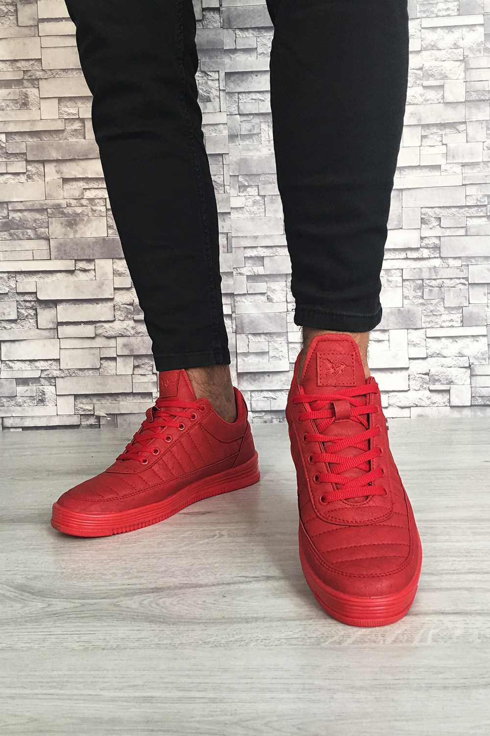 Erkek Yüksek Taban Sneakers Spor Ayakkabı Kırmızı