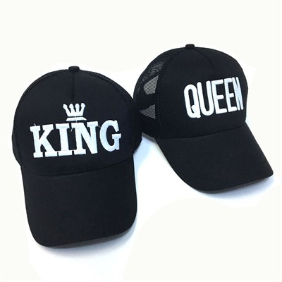 Sevgili Kombini King Queen Cap Şapka Siyah