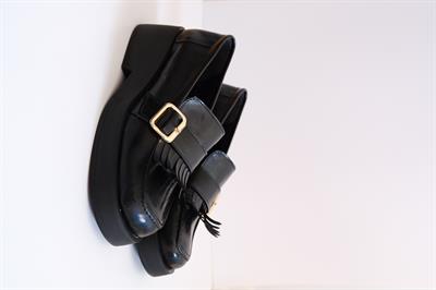 Tassel Siyah Rugan Kadın Loafer