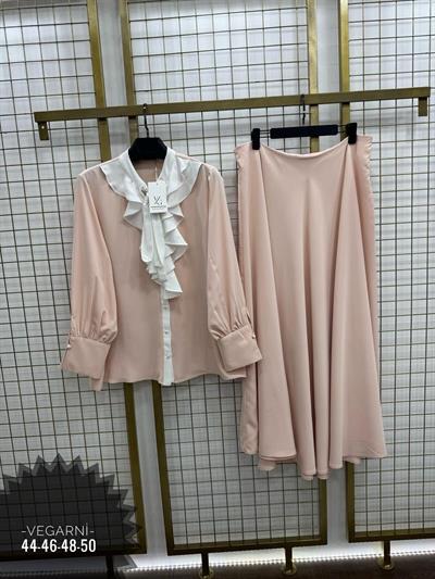 Fırfırlı Etek Bluz Takım