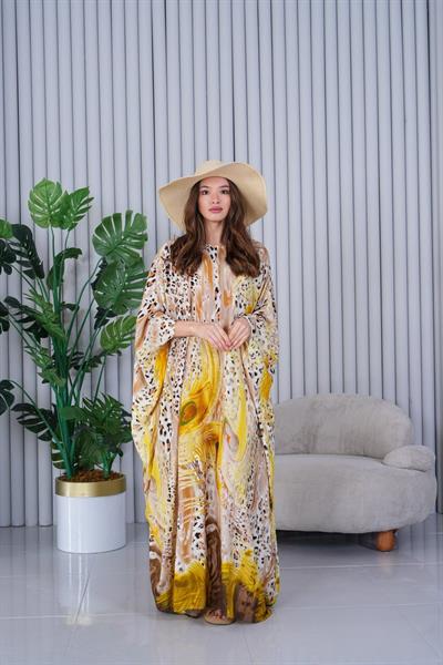 Tropik Desenli Elbise