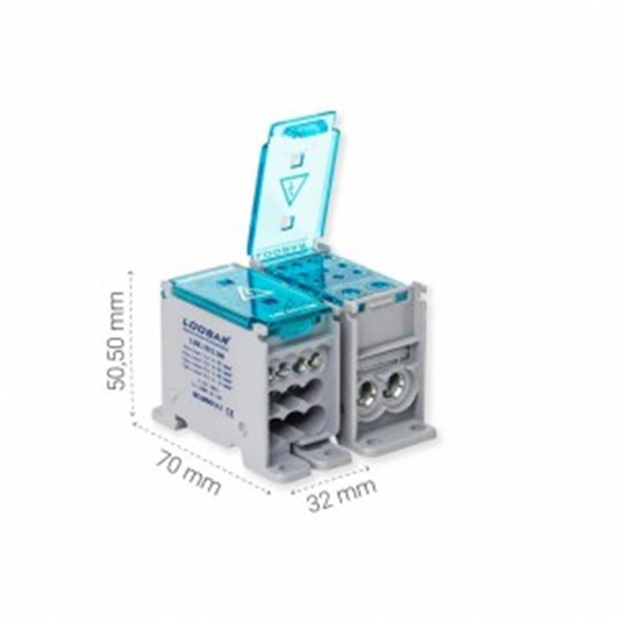 1 KUTUP - 12 DELIKLI - 160A  DAGITICI ( 2x35mm² + 3x16mm² + 4x10mm² + 2x6mm²)