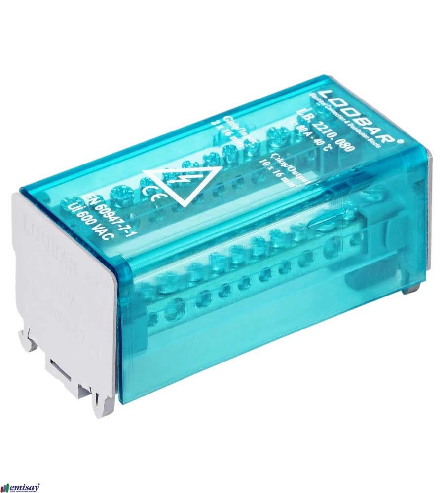 2 KUTUP - 12 DELİKLİ - 80A DAĞITICI (2x16mm² + 2x10mm² + 8x6mm² )