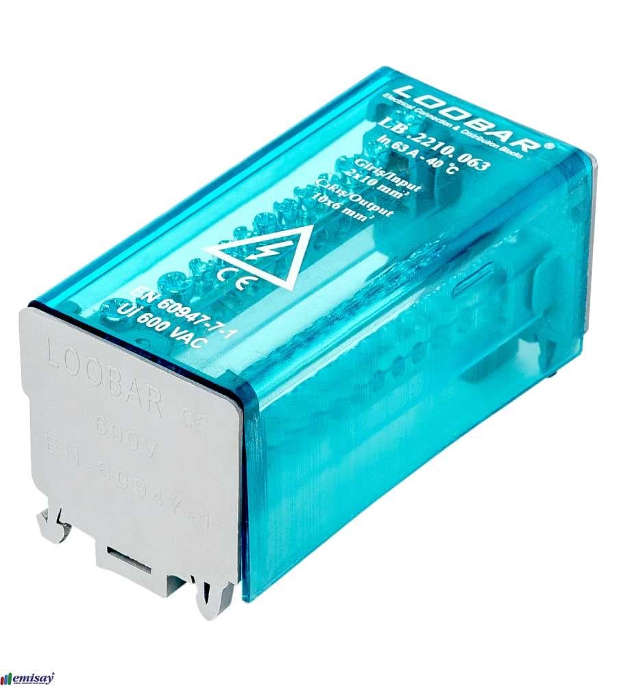 2 KUTUP - 13  DELİKLİ - 63A DAĞITICI ( 8x10mm² + 5x6mm²)