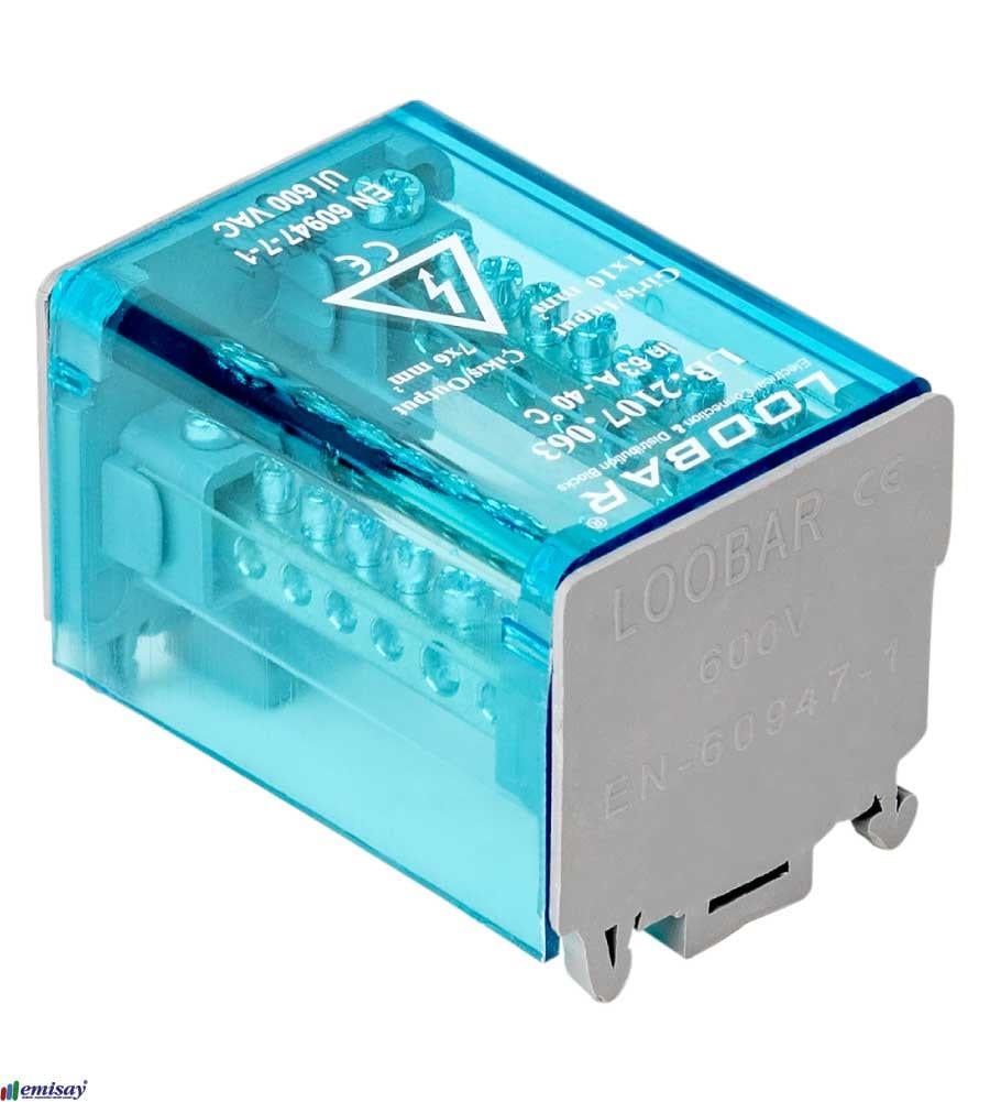 2 KUTUP - 8 DELİKLİ - 63A DAĞITICI ( 1x10mm² + 7x6mm²)