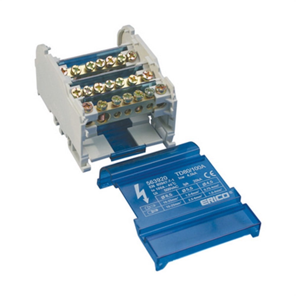 4 KUTUP - 7 DELIKLI - 100A  DAGITICI (1x25mm² + 3x6mm² + 3x4mm²)